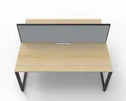 RAPIDLINE DELUXE LOOP LEG WORKSTATION With Screen 2 Person Double Sided W1800 x D750 x H730mm (per user) Natural Oak Top Black Frame
