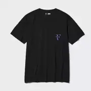 UNIQLO Roger Federer POCKET T-shirt Black Size XS New Japan Free Shipping