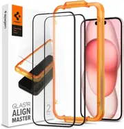 SPIGEN iPhone 15 Plus Screen Protector, 6.7 2023 Genuine AlignMaster Full Cover Tempered Glass 2PCS for Apple