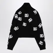 [Dolce & Gabbana] Black/white Turtleneck Sweater With DG Inlay 38 IT Black