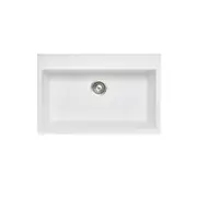 CARYSIL Waltz Granite Kitchen Sink - 780 x 510mm Single Bowl - Snova White - Top/Under Mount