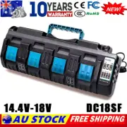 4-Port 3A DC18SF Charger For Makita 18V Lithium Battery BL1860B BL1830B BL1840B