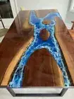 Ocean Acacia Wooden Dining Table Handmade Epoxy Counter Top Table Home Decor