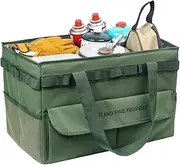 Camping Storage Box, Camping Storage Containers - Household Goods Organizer Bag - Large Foldable Camping Trunk Organizer Waterproof Anti-Colli Duffel Bag, Army Green, riferimento alla