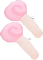 Happyyami 2pcs Plush Pet Chewing Toy Squeaky Cartoon Lollipop for Teething and Care and Easy to Clean Fun Playtime for Puppies