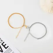 Punk Stainless Bracelet Love Magnet Bracelet For Couples - Silver Color 1pair silver