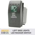 Rocker Switch LEFT SIDE LIGHTS - Green - LED 4x4 Boat Caravan Marine 12v