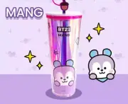 BT21 Collection Plastic Cup Straw Cup Cover Large Capacity Coffee Cup 800ml SP E