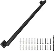 Black Staircase Handrail Non-Slip Bar Foot Rail Wall Mount Stair Rail Metal Grab Bar Railing for Outdoor Indoor Stairs Handrail for Loft Porch Hand Rail, Square (Size : 8.2ft/250cm)