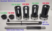 Lathe Tailstock Die Holder Set Of 6 Floating Type MT3 SHANK Holds Metric Die
