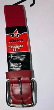Alleson Athletic Baseball Belt Youth 18-32” Red Adjustable Elastic