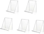 5 Pcs Clear Acrylic Book Stand,Clear Acrylic Easel Display Stand,Multi-Functional Display Easel,Acrylic Ledge Shelf Display Bookshelf Acrylic Display Rack for Displaying Artworks,Books,etc.