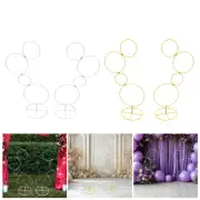 2 Pieces Wedding Arch Stand Backdrop Stand Stable Garland Frame with Tiers