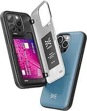 TORU CX Hybrid for iPhone 13 Pro Max Wallet Case | Dual Layer Slim Protective Hard Cover with Hidden 2-Credit Card Slot Holder - Blue