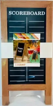 Blank Chalkboard Easel Scoreboard Game Day Wood Tabletop 13.5 x 6.5 Reversible