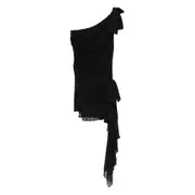[Alessandra Rich] Alessandra Rich Polka-dot Ruffled Dress 42 IT BLACK
