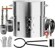 VEVOR Propane Melting Furnace Kit 16kg Gas Powered Metal Casting Kit Double Burner Casting Furnace with Crucibles and Tweezers Forging Casting Tool for Metal Recycling