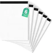Dot Paper Pad 8.5 x 11, 6 Pack Dotted Notepad, 5x5, Double Sided Grid Graph Paper, Dotted Sheets 30 Sheets/ Pad, Letter Size 8.5 x 11'' Graphing Paper Tear-Off Dotted Grid Paper with Sturdy Backing