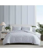 Nautica 200 Thread Count Woodblock Fish Percale Duvet Cover Set