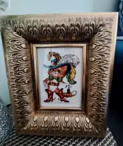 Finished Framed Cross Stitch Picture Lovely Puss in Boots Cat Kitten Gift