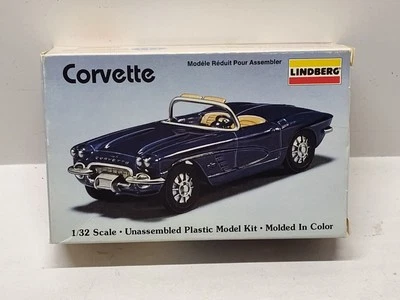 1959 Corvette Roadster Lindberg 1/32 Plastic Model Kit #605-10 Toy Unassembled