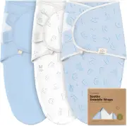 3-Pack Organic Baby Swaddle Sleep Sacks - Newborn Baby Swaddle Wrap 0-3 Months,