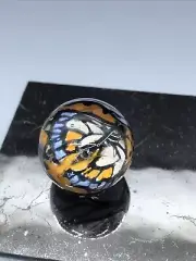 handmade art glass marble Hand Painted Mini Moth Marble With Tiny Moth Murrina