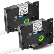 TZ-131 TZe-131 Black on Clear Label Tape 12mm For Brother P-touch PT-H100 2Packs
