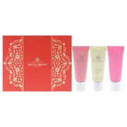 Floral and Spicy Hand Care Set by Molton Brown for Unisex - 3 Pc Gift Set 1.3oz Fiery Pink Pepper Hand Cream, 1.3oz Orange and Bergamot Hand Cream, 1.3oz Heavenly Gingerlily Hand Cream