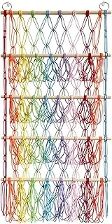 Generic Stuffed Animal Toy Net Hammock Plush Toy Storage Wall Hanging Organizer for Ball, Multicolor