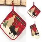 Cartoon Christmas Oven Gloves Portable Microwave Gloves Baking Gloves Family