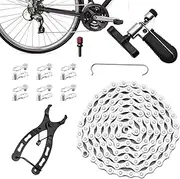 6/7/8 Speed Bike Chain, Repair Chain Breaker Kit, Link Plier Tool, Easy Installation Connectors, Durabless Cycling Accessories, for Beginners Adults Enthusiasts Racing Maintenance, Steel