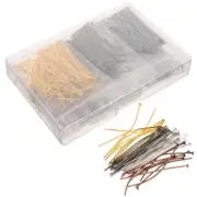 600 Pcs Pin Flat Head Pins Beading for Diy Metal Jewelry Making Earrings
