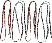 [Healeved] 2 Pairs Animal Print Shoelaces Stylish Zebra Tiger Flat Replacement Laces for Sneakers and Boots for Sports Casual Outings Parties Easy to Use Fashionable Footwear Accessory
