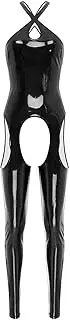 [GRRKDFQ] Women's Erotic Bustiers & Corsets Open Crotch Crotchless Sleeveless Jumpsuit