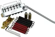 Guyker Guitar Tremolo Bridge String Spacing 10.8MM with Brass Roller Saddle and Brass Block & Bridge Stud, Spring and Claw, Pop-In Vibrato Bar, Complete Install Kit, GG1009-T Chrome