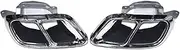 Car Exhaust Tips Compatible For BMW X5 G05 X6 G06 X7 G07 2020+ Black Square Stainless Steel Exhaust Trim TailTips Nozzle(Silver)