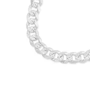 Silver 45cm Fancy Dia-cut Curb Chain
