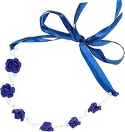 [TOVINANNA] Blue Rhinestone Headband Woman Pearl Headbands Style Girl Headband Bridal Headband Wedding Headdress Bridal Rhinestone Headband Bridal Headpieces Style Hairband