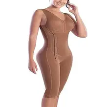 Women Shapewear Tummy Control Fajas Front Closure Side Zipper Full Body Shaper Postpartum Bodysuit