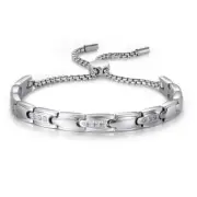 Ladies Light 13g TITANIUM CUBIC ZIRCONIA Slider Tennis MAGNETIC THERAPY BRACELET