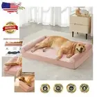 Orthopedic Waterproof Dog Bed for Large Dogs with Cozy Rose Pattern Plush