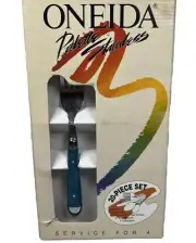 New Old Stock Oneida Stainless Steel PALETTE 20 Piece Set Fork Knife Spoons 90s