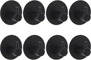 BTYMS 8 Pcs Stainless Steel Powerful Adhesive Hooks Black Load-Bearing Hook with Traceless Patch for Bathroom Kitchen and Wardrobe