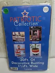 JO-ANN STORES Patriotic Collection Decroative Bunting 20ft Long, 1.5" Wide. New