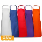 3 x PolyCotton Pocket Bib Apron 86x94cm - Orange, Purple, Royal Blue, White, Red