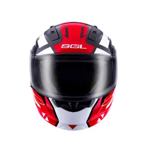 【SOL Helmets】SM-3可掀式安全帽 (戰將_黑/紅白) ｜ SOL安全帽官方商城