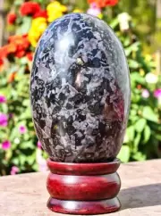 Large Indigo Gabbro Crystal Lingam Handmade Crystal Home Office Decorative