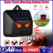 1-4X Solar Powered Repellent LED Light Activated Deer Devices Deterrent Motion