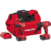 Hilti 22V Hammer Drill Driver + Impact Driver Combo Kit W/ Batteries and Bag